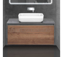 Тумба с раковиной Vincea Mesa 100 дуб табак, бетон