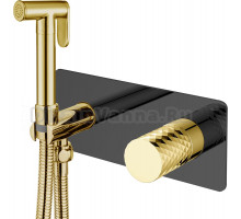 Гигиенический душ Boheme Stick 127-BG со смесителем, С ВНУТРЕННЕЙ ЧАСТЬЮ, black, diamond gold