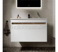 Тумба с раковиной Sancos Smart 80 см белый глянец
