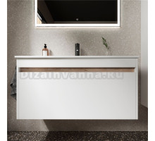 Тумба с раковиной Sancos Smart 100 см белый глянец
