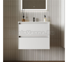 Тумба с раковиной Sancos Cento 60 см белый глянец