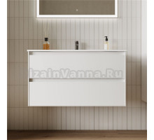 Тумба с раковиной Sancos Cento 90 см белый глянец