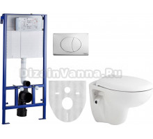 Комплект STWORKI Унитаз подвесной Natura A051041H + Система инсталляции для унитазов 510162 с кнопкой смыва и шумоизоляционной панелью