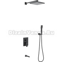 Душевой комплект Berges Wasserhaus Ventas 3S 073006 С ВНУТРЕННЕЙ ЧАСТЬЮ, черный матовый