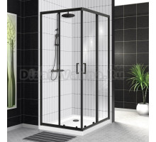 Душевой уголок BelBagno Uno-195 A 2 100 C Nero профиль черный, стекло прозрачное
