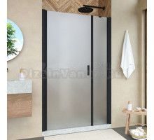 Душевая дверь в нишу Vegas Glass EP-F-2 Novo 135 02М 10 L профиль черный матовый, стекло сатин