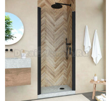 Душевая дверь в нишу Vegas Glass EP Novo 95 02М 01 профиль черный матовый, стекло прозрачное