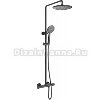 Душевая стойка Vincea Desire VSFS-1D0TGM с термостатом, вороненая сталь