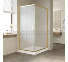 Душевой уголок Vegas Glass ZA-F Tur Novo 100*80 09 10 профиль золото, стекло сатин