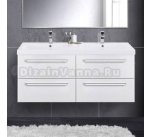 Тумба с раковиной Cezares Eco 120, bianco lucido, 4 ящика, ручки хром