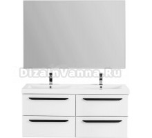 Мебель для ванной Cezares Eco 120, bianco lucido, 4 ящика, ручки черные