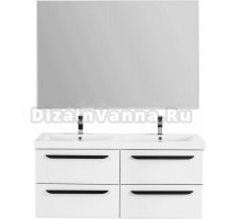 Мебель для ванной Cezares Eco 120, bianco opaco, 4 ящика, ручки черные