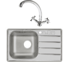 Комплект Мойка кухонная Domaci Равенна Rand DGR 780*480 (6) L2TG L + Смеситель для кухни Domaci Равенна D1700200