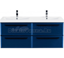 Тумба с раковиной Cezares Eco 120, sapfiro, 4 ящика, ручки черные