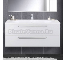 Тумба с раковиной Cezares Eco 120, bianco lucido, 2 ящика, ручки хром
