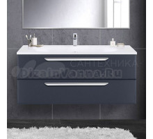 Тумба с раковиной Cezares Eco 120, grafito, 2 ящика, ручки хром