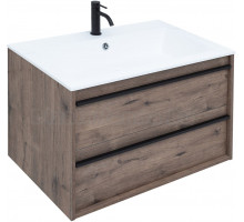 Тумба с раковиной Aquanet Lino 80 дуб веллингтон