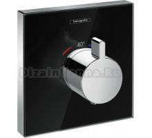 Термостатический смеситель Hansgrohe ShowerSelect Glass 15734600 для душа, черный - хром