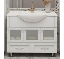 Тумба с раковиной Misty Латте 105 белая эмаль