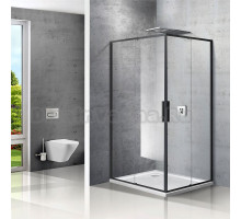 Душевой уголок Vincea Slim VSS-2SL8010CLB-L 100x80 L, профиль чёрный, стекло прозрачное