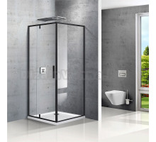 Душевой уголок Vincea Slim VPR-2SL9012CLB-L 120x90 L, профиль чёрный, стекло прозрачное