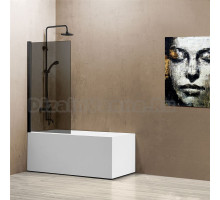 Шторка на ванну Vincea VSB-11800CGB 80 см, профиль чёрный, стекло тонированное