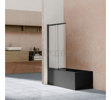 Шторка на ванну Vincea VSB-1E100CLB 100 см, профиль чёрный, стекло прозрачное