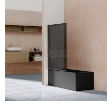 Шторка на ванну Vincea VSB-1E100CGB 100 см, профиль чёрный, стекло тонированное