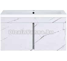Тумба с раковиной Misty Торос 100, белый мрамор