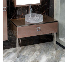 Тумба с раковиной Armadi Art Lucido 100 лиловая, раковина 817, ножки хром