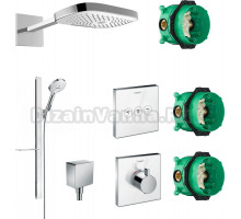 Душевой комплект Hansgrohe Raindance Select E 300 (3 jet) 26468400 + 27648400 + 26455000 + 15734400 + 15736400