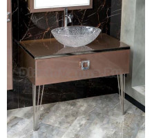 Тумба с раковиной Armadi Art Lucido 100 лиловая, раковина 813, ножки хром