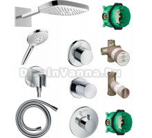 Душевой комплект Hansgrohe Raindance Select E 300 (3 jet) 26468400 + 26530400 + 26487000 + 28276000 + 15932000 + 15972000