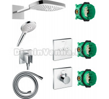 Душевой комплект Hansgrohe Raindance Select E 300 (3 jet) 26468400 + 26530400 + 26486000 + 28276000 + 15734400 + 15736400