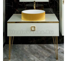 Тумба с раковиной Armadi Art Lucido 100 жемчужная белая, раковина 878-G