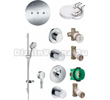 Душевой комплект Hansgrohe Raindance Rainmaker 600 (3 jet) 26117000 + 26631000 + 27506000 + 15932000 + 15972000 + 15756000