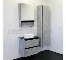 Мебель для ванной Comforty Эдинбург 60-2 подвесная, бетон светлый, раковина 9111