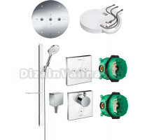 Душевой комплект Hansgrohe Raindance Rainmaker 600 (3 jet) 26117000 + 27648400 + 26455000 + 15735400 + 15736400