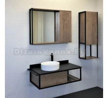 Мебель для ванной Comforty Лиссабон 90 L, подвесная, дуб темный