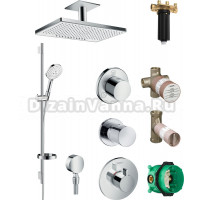 Душевой комплект Hansgrohe Rainmaker Select 460 (2 jet) 24004400 + 26631400 + 27506000 + 15932000 + 15972000 + 15756000