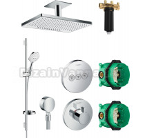 Душевой комплект Hansgrohe Rainmaker Select 460 (2 jet) 24004400 + 24010180 + 26631400 + 27506000 + 15741000 + 15745000