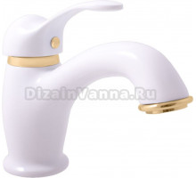 Смеситель для раковины Rav Slezak Labe L026.5BZ белый, золото