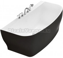 Акриловая ванна BelBagno BB74-NERO-W0 165x78 белый глянец/чёрная матовая