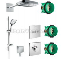 Душевой комплект Hansgrohe Raindance Select E 300 (3 jet) 26468000 + 27856000 + 26455000 + 15760000 + 15764000