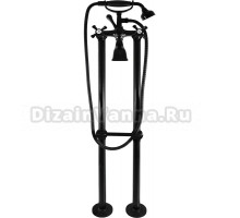 Смеситель для ванны с душем Rav Slezak Morava retro MK150.5/2CMAT черный, напольный