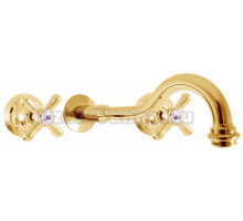 Смеситель для раковины Rav Slezak Morava retro MK331Z золото С ВНУТРЕННЕЙ ЧАСТЬЮ