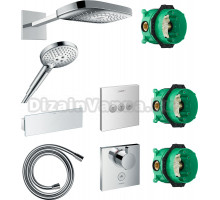 Душевой комплект Hansgrohe Raindance Select E 300 (3 jet) 26468000 + 26530000 + 28272000 + 26456000 + 15760000 + 15764000