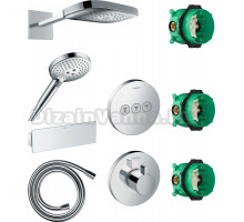 Душевой комплект Hansgrohe Raindance Select E 300 (3 jet) 26468000 + 26530000 + 28272000 + 26456000 + 15741000 + 15745000