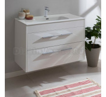 Тумба с раковиной Aquanet Августа 100 белый глянец