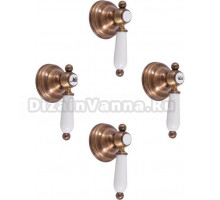 Смеситель для ванны с душем Rav Slezak Morava retro MK586SM С ВНУТРЕННЕЙ ЧАСТЬЮ